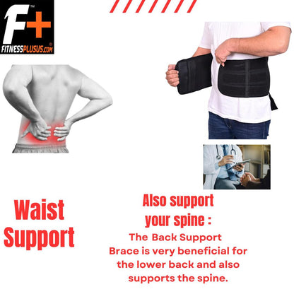 Black Nylon Lumbar Support Belt XL XXL