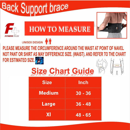 Black Nylon Lumbar Support Belt XL XXL