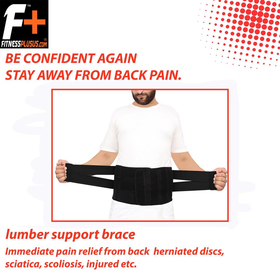 Black Nylon Lumbar Support Belt XL XXL