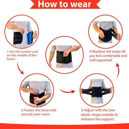 Black Nylon Lumbar Support Belt XL XXL