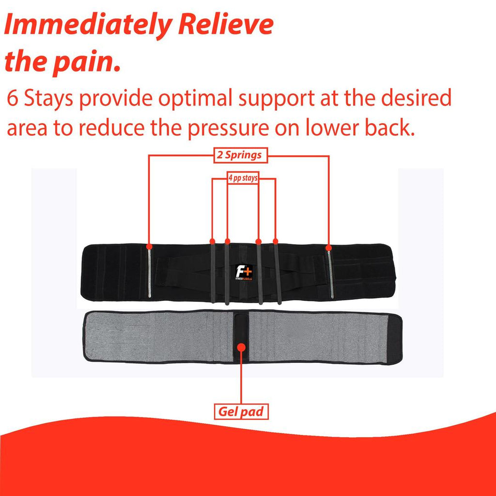 Black Nylon Lumbar Support Belt XL XXL