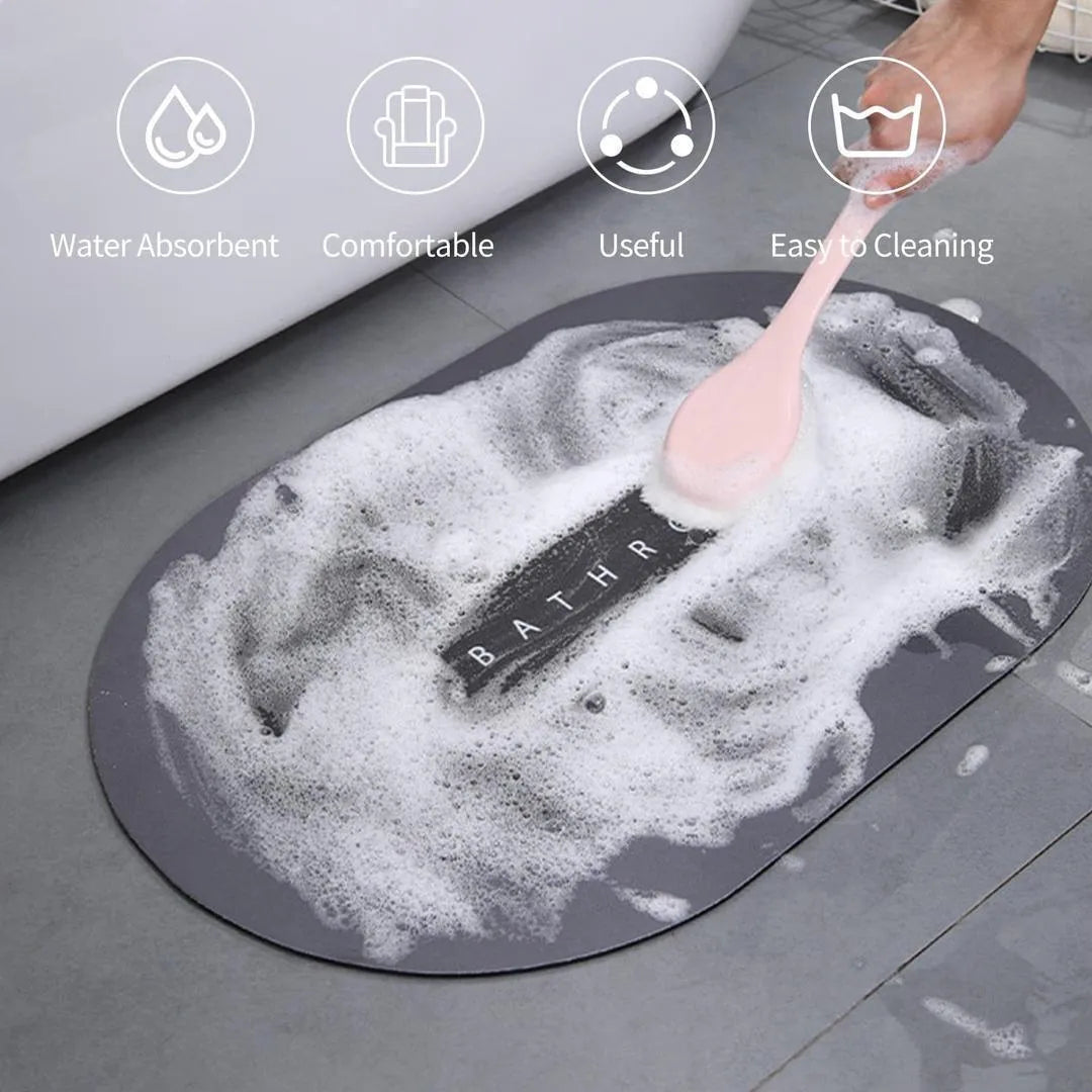 Multicolor Wool Bathroom Door Mat Soft Water Resistant