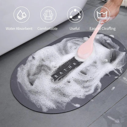 Multicolor Wool Bathroom Door Mat Soft Water Resistant
