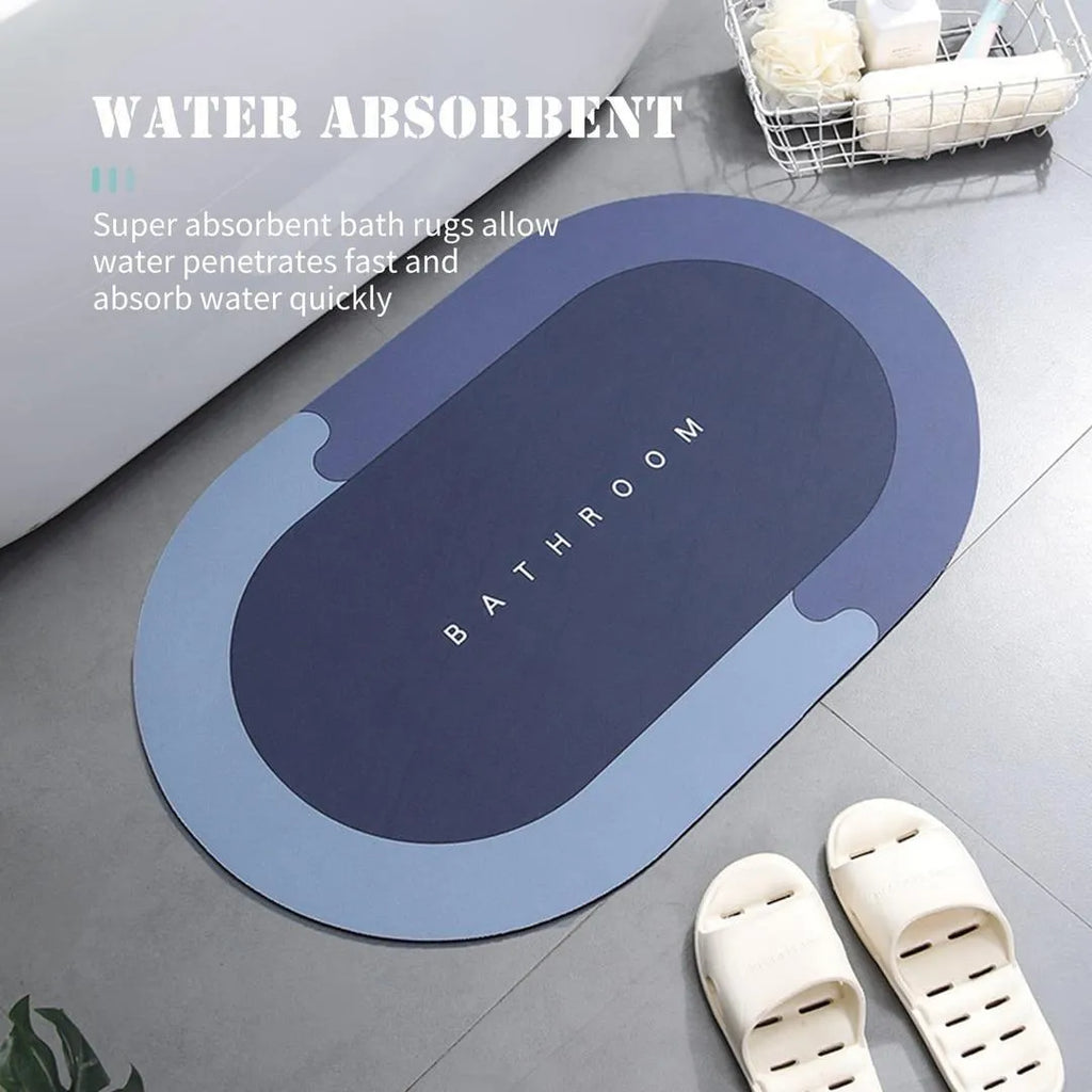 Multicolor Wool Bathroom Door Mat Soft Water Resistant