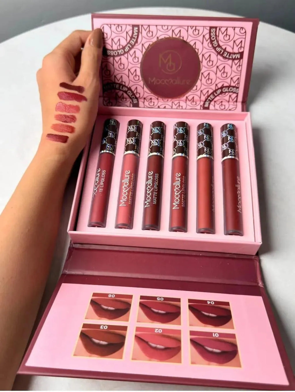 Matte Lip Gloss Set 6 Pcs Nude Shades Long Lasting