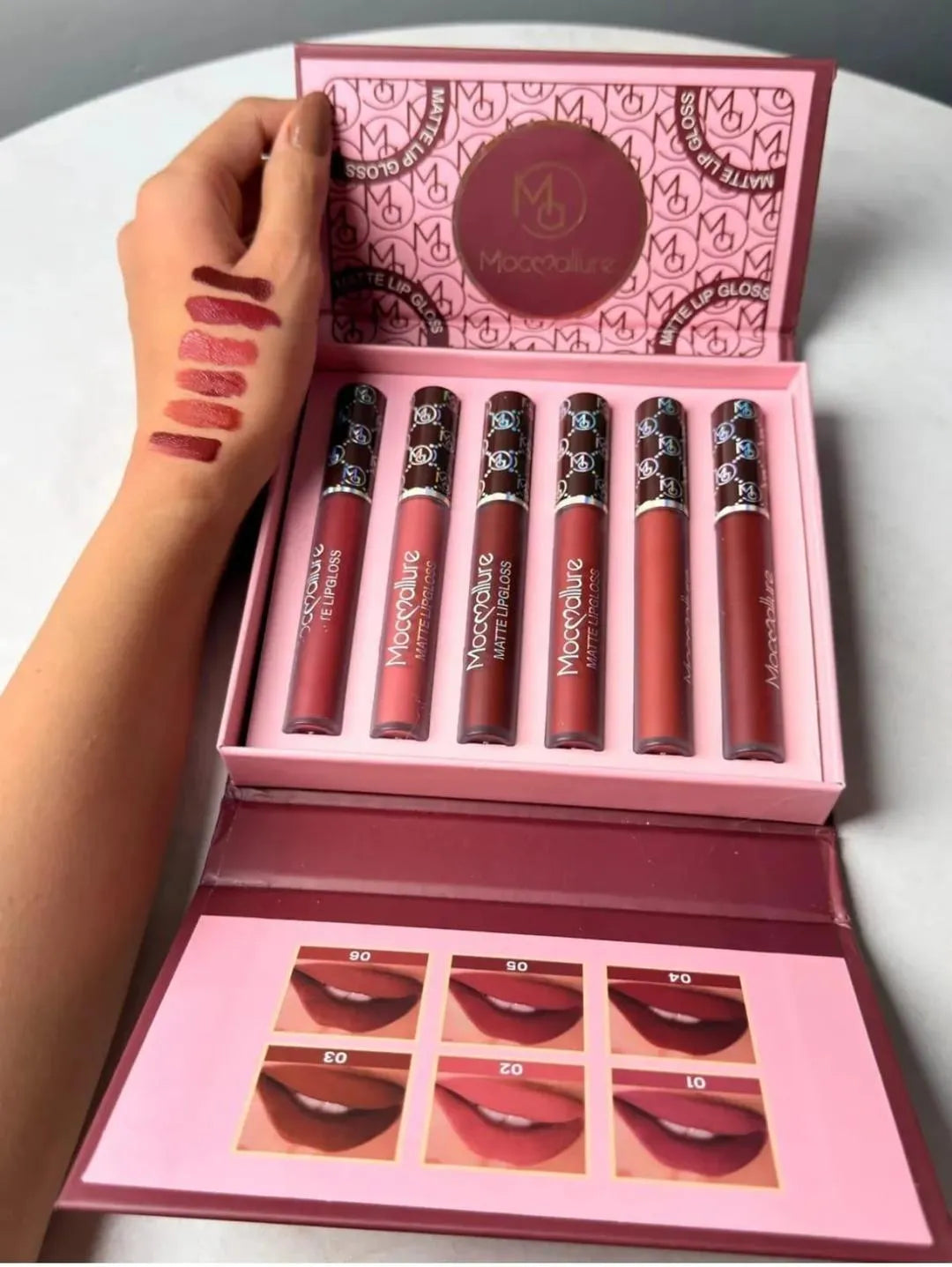 Matte Lip Gloss Set 6 Pcs Nude Shades Long Lasting