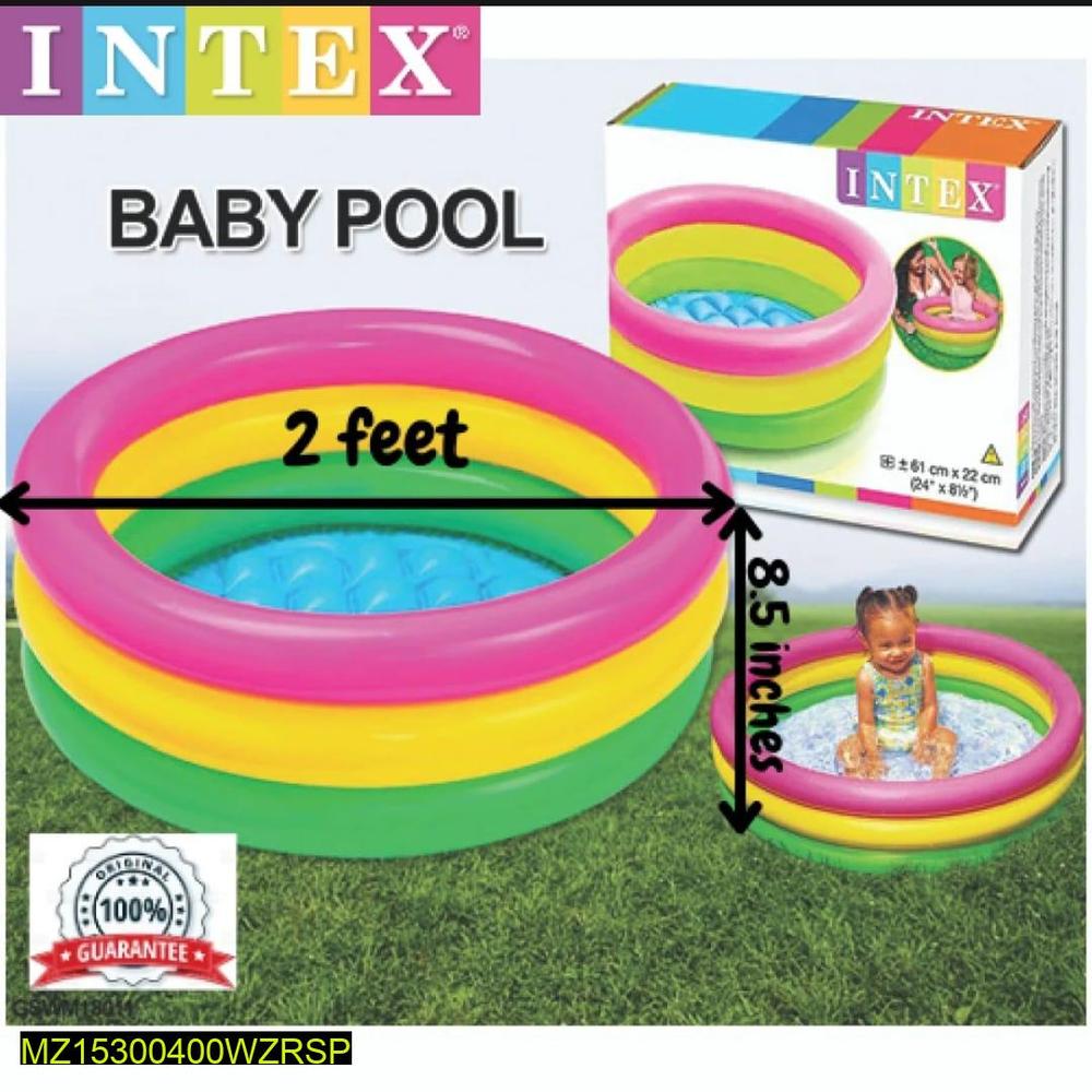 Intex Baby Pool Rainbow 2ft Inflatable for Kids Summer Play
