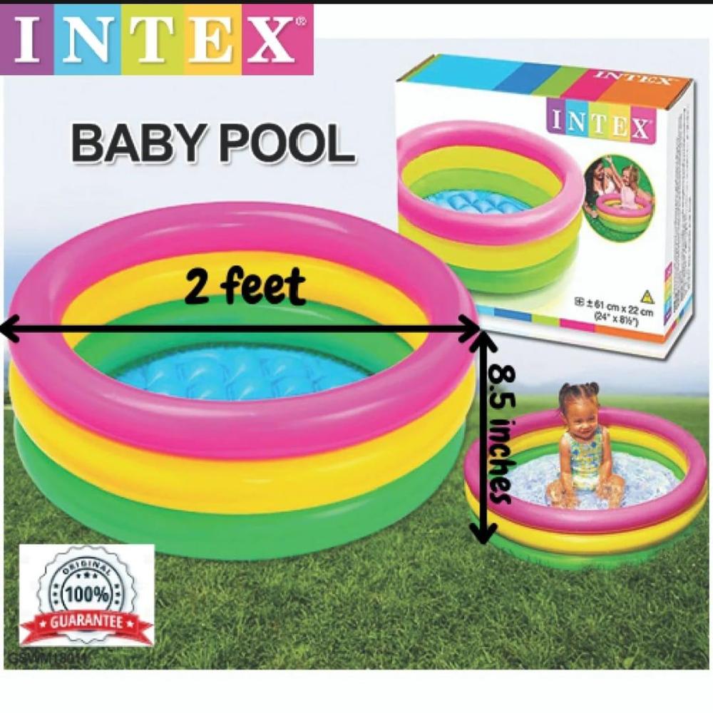 Intex Baby Pool Rainbow 2ft Inflatable for Kids Summer Play