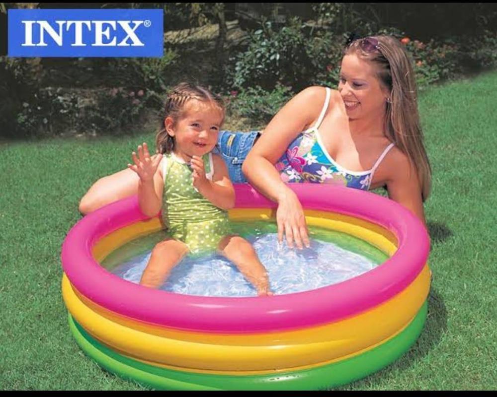 Intex Baby Pool Rainbow 2ft Inflatable for Kids Summer Play