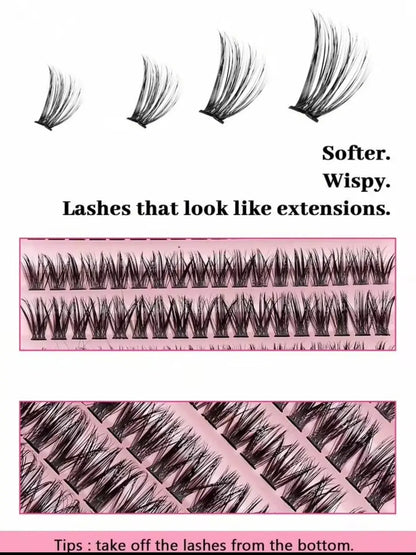 3 In 1 Eyelash Kit With Glue &Applicator , Lashes Box 1 Pc