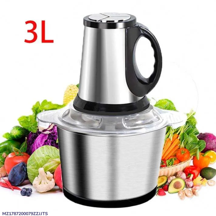 Electric Meat Chopper 3L Stainless Steel Chopper with 4 Blades & 3 Speeds