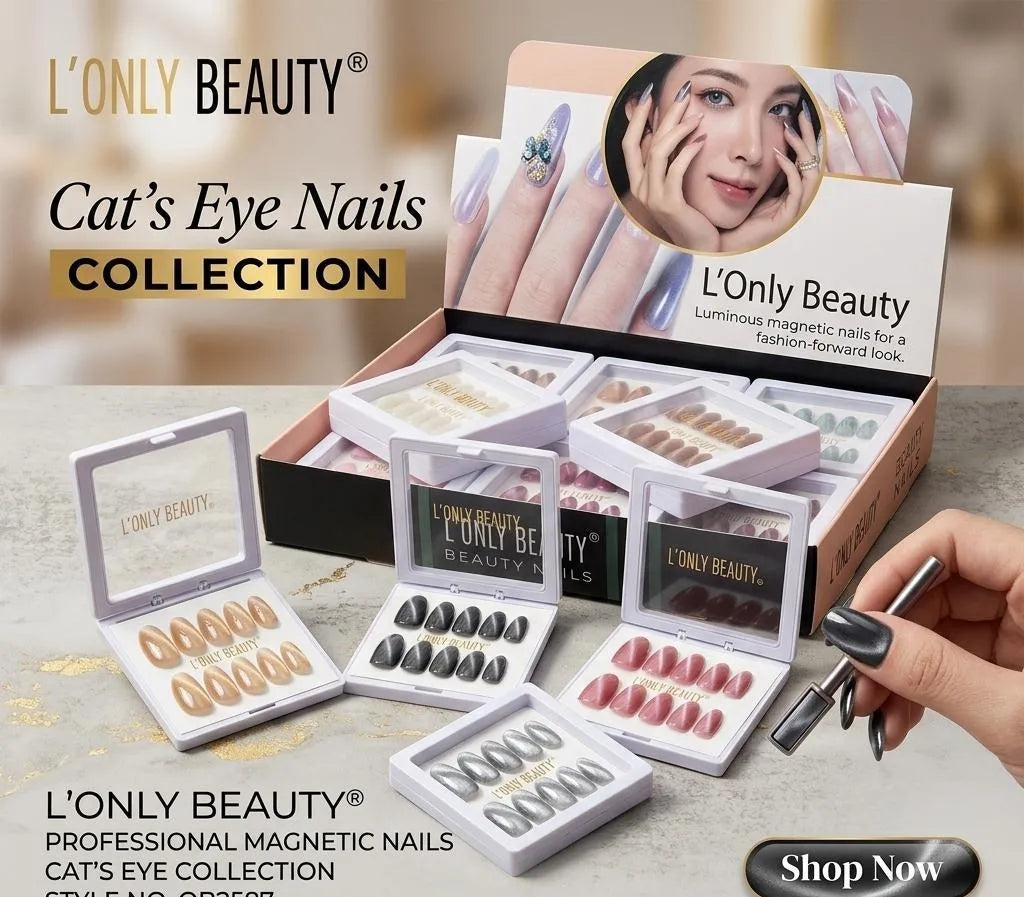 Cat Eye Fake Nails 12Pcs Premium Collection ABS