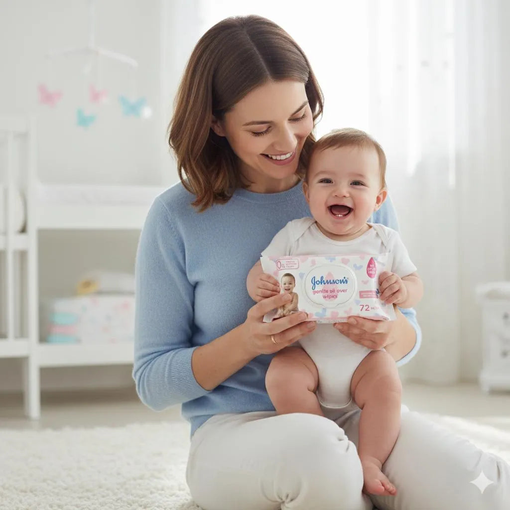 Johnson's Gentle All-Over Wipes 72 Pack No Alcohol