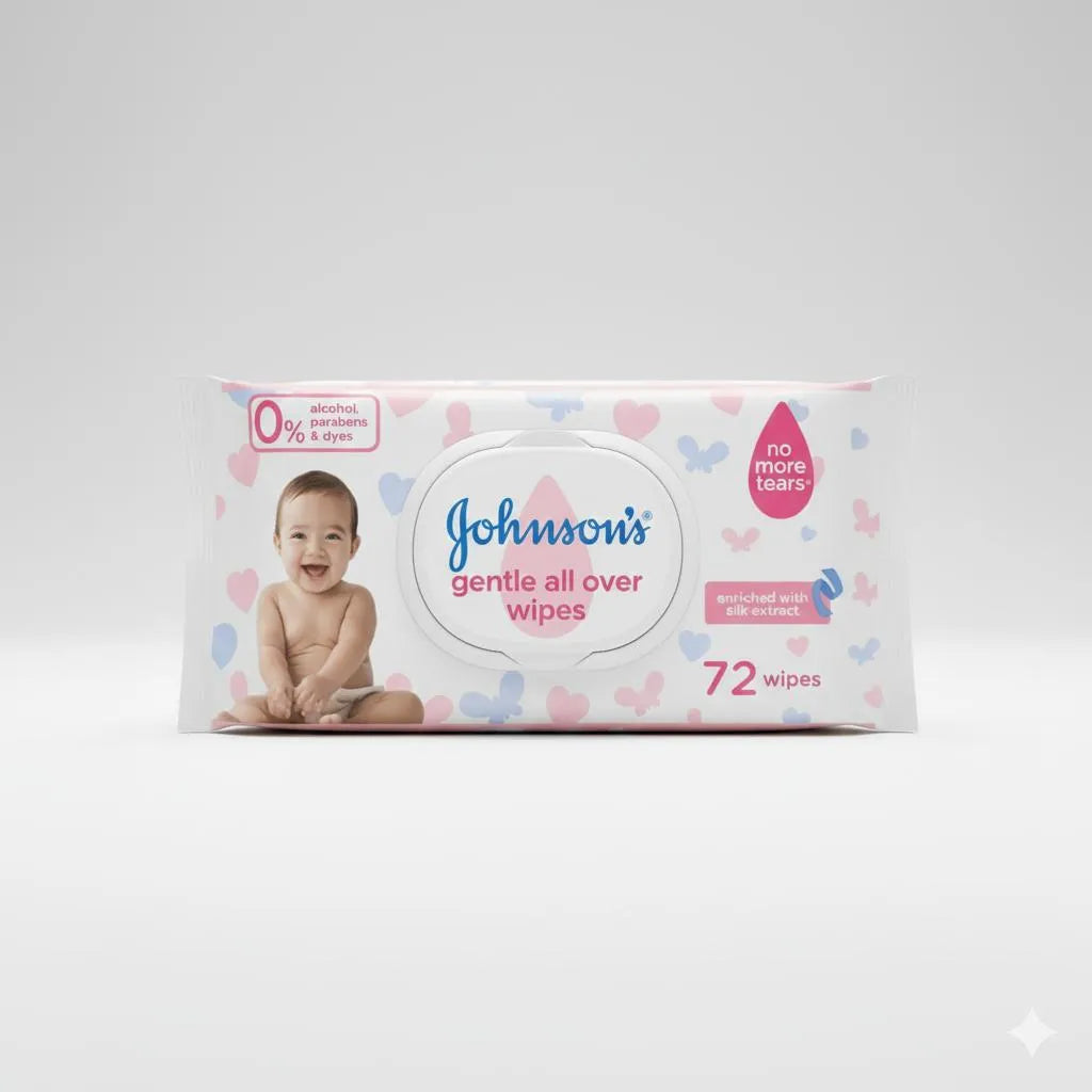 Johnson's Gentle All-Over Wipes 72 Pack No Alcohol