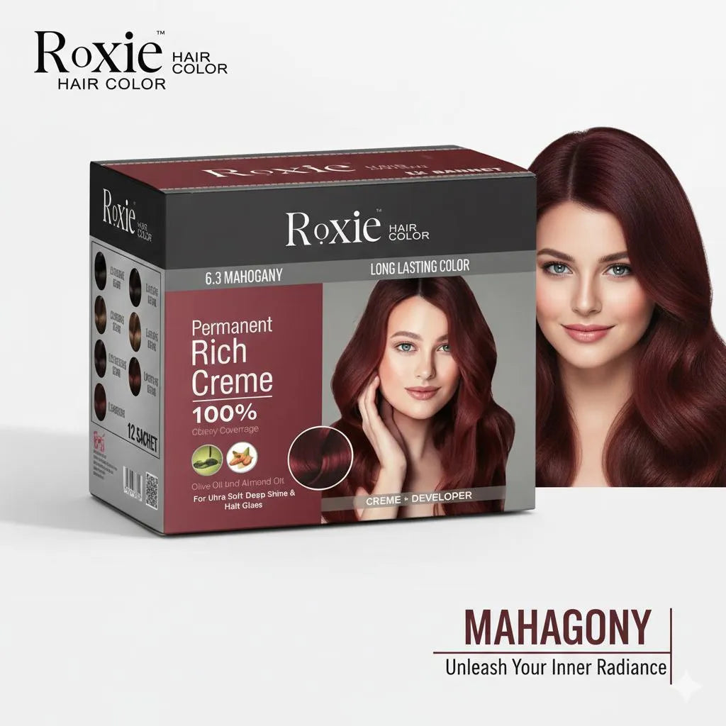 Roxie Hair Color Mahogany 100% Gray Coverage 50ml