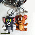 Tom and Jerry Keychain Set Rubber Stainless Steel