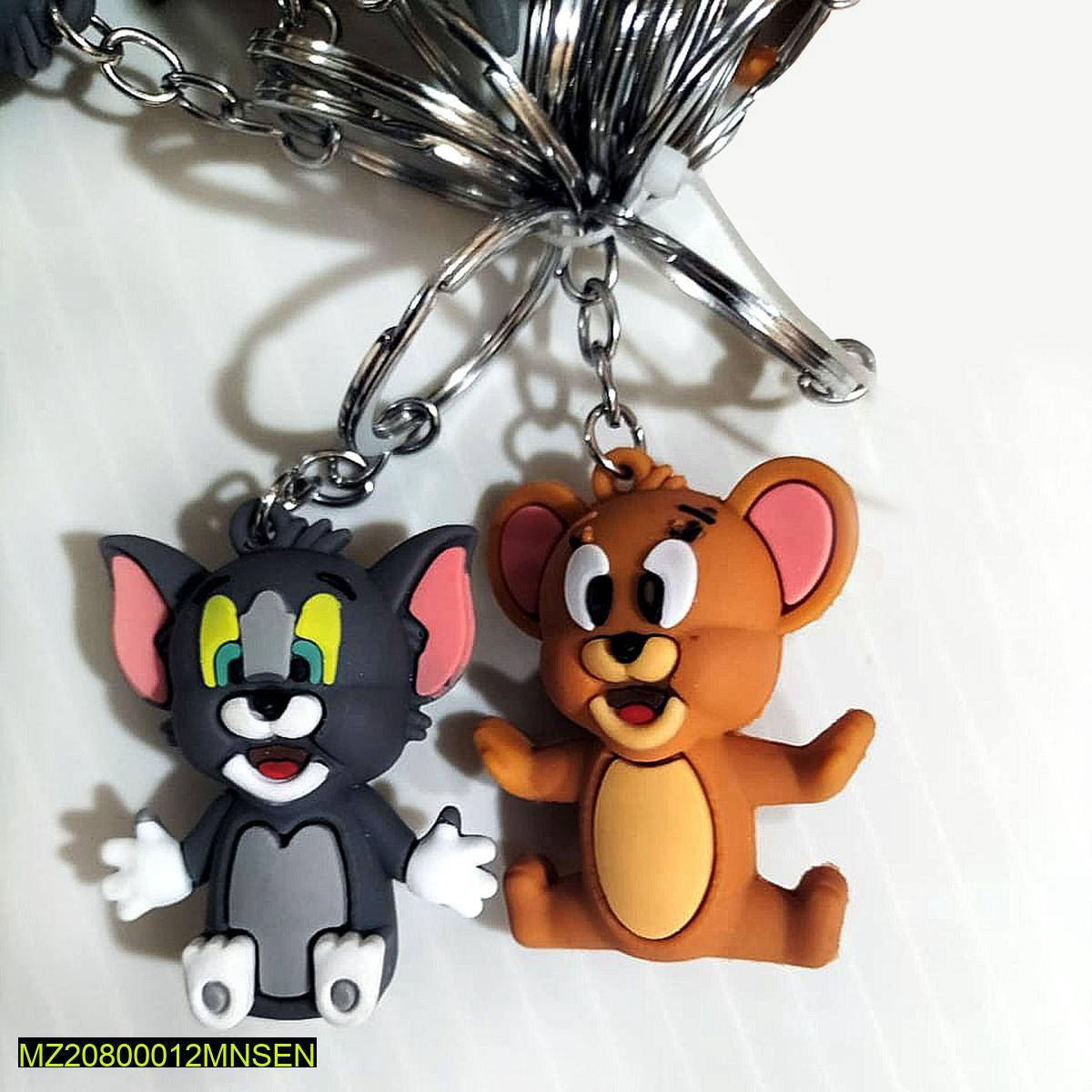Tom and Jerry Keychain Set Rubber Stainless Steel