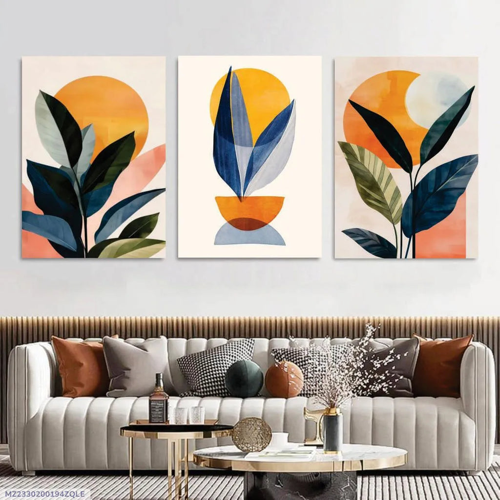 3 Pcs Abstract Art Wall Art 8x11 MDF Multicolor