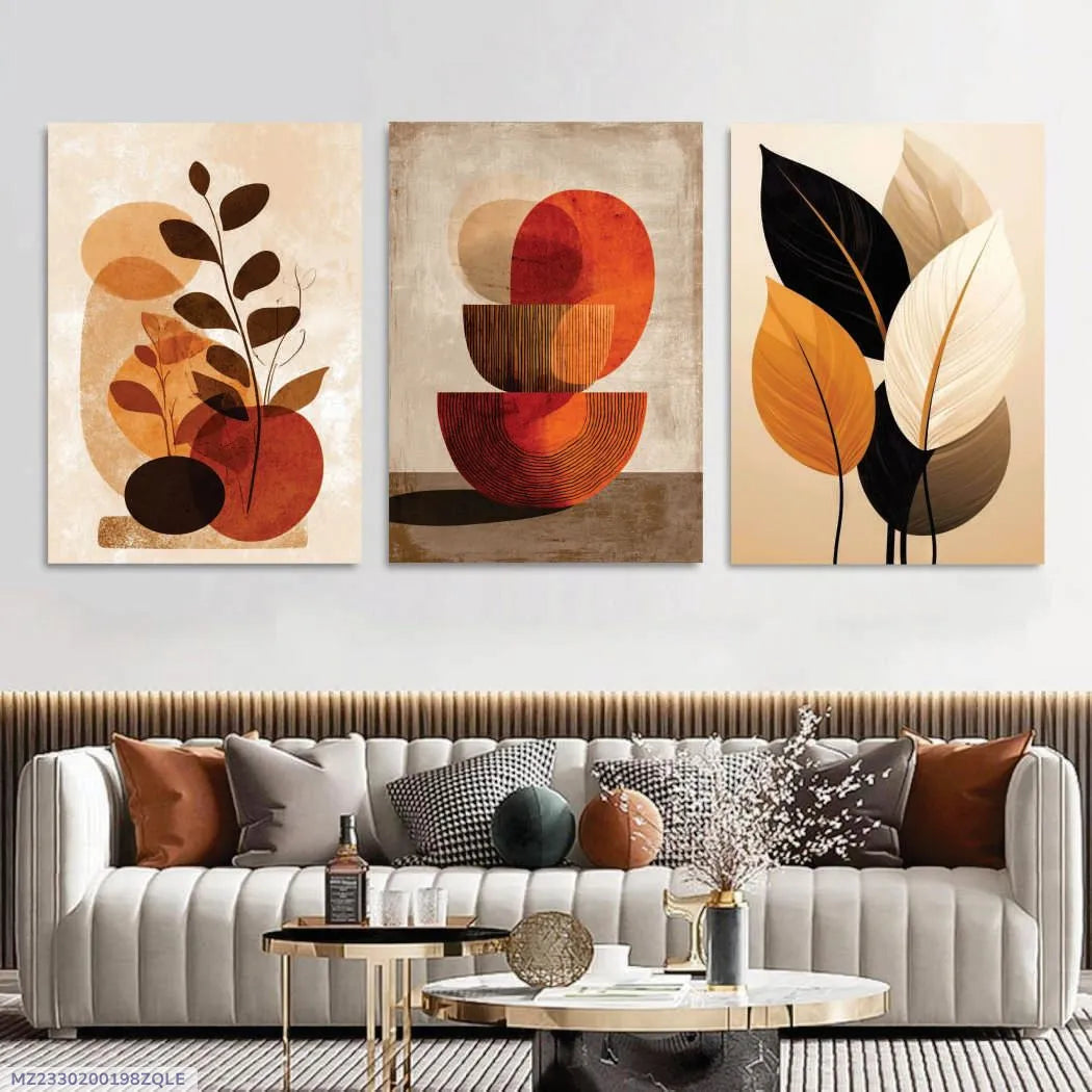 Abstract Art Wall Art 3Pcs 8x11 MDF Multicolor