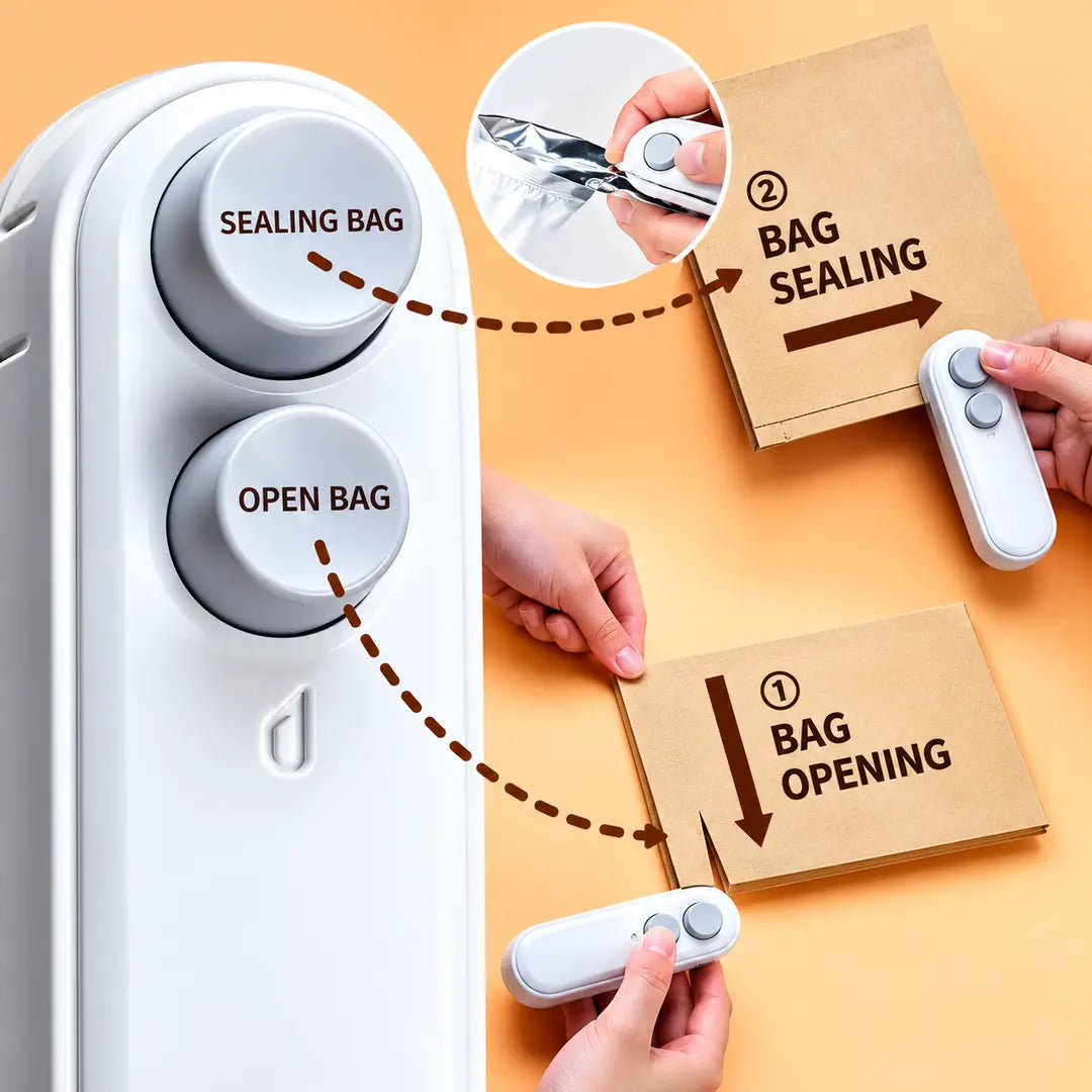 Mini Heat Sealer Machine | Portable Handheld Bag Sealing Machine | Food Snack Packet Sealer | Easy & Quick Seal