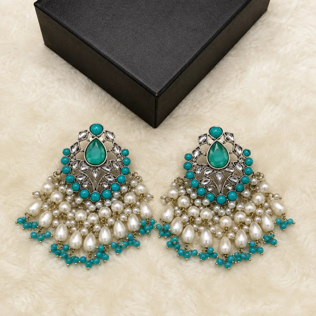 Flash Design Gold Plated Artificial Stones Earrings