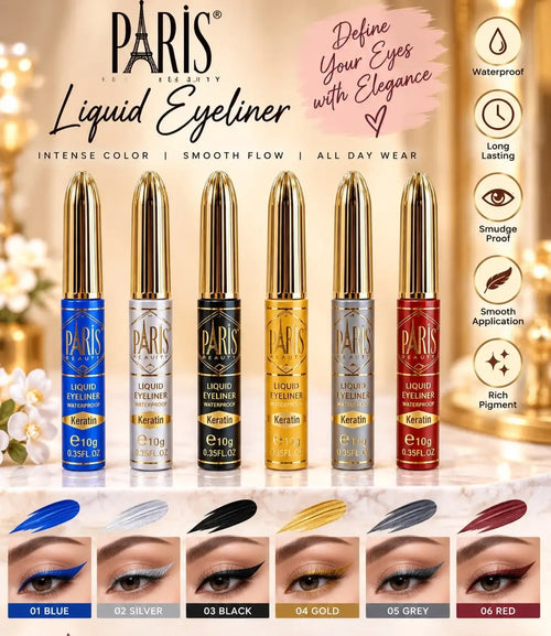 6 Piece Paris Liquid Colour Eyeliner