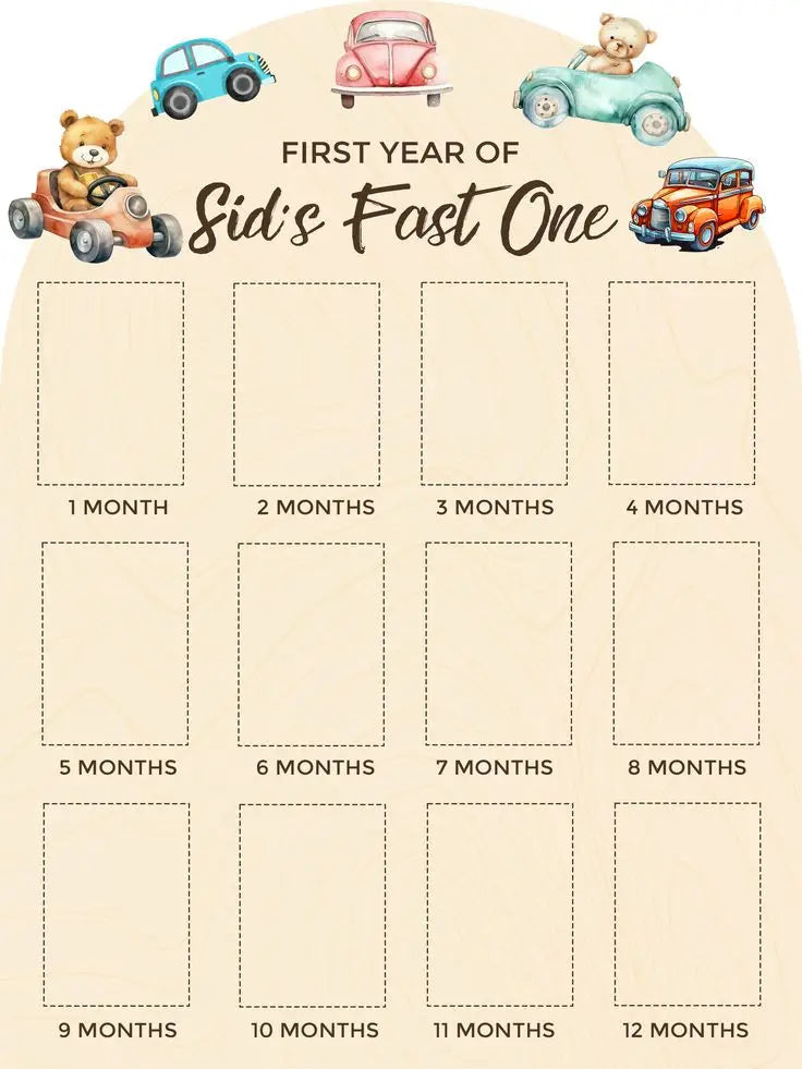 Customized My First Year Baby Photo Frame – 12 Months Milestone Memory Board (Premium Wooden Wall & Table Decor)