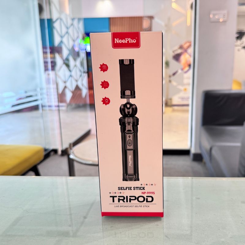 NeePho NP-999s 2-in-1 سیلفی اسٹک اور ٹرائی پوڈ | ایڈجسٹ ایبل اونچائی، بلوٹوتھ ریموٹ | یونیورسل اسمارٹ فون اور کیمرہ ماؤنٹ | ہلکا اور پورٹیبل