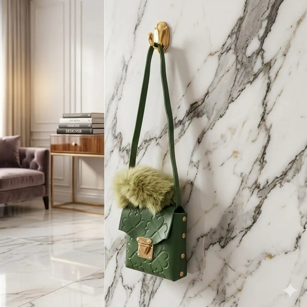 Trendy Girl's Mini Handbag - 1 Pc Embossed Green Style