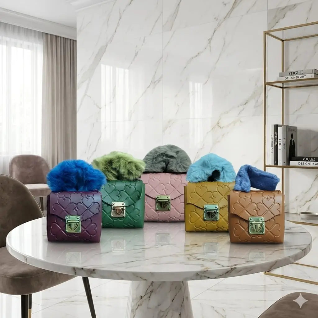 Trendy Girl's Mini Handbag - 1 Pc Embossed Green Style