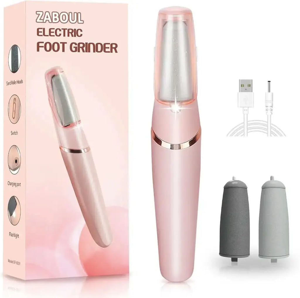 Electric Foot Exfoliator Pink USB Rechargeable ABS