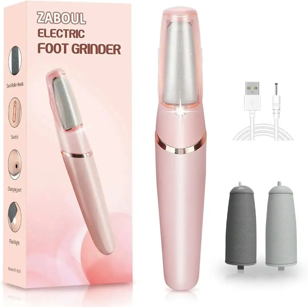 Electric Foot Exfoliator Pink USB Rechargeable ABS
