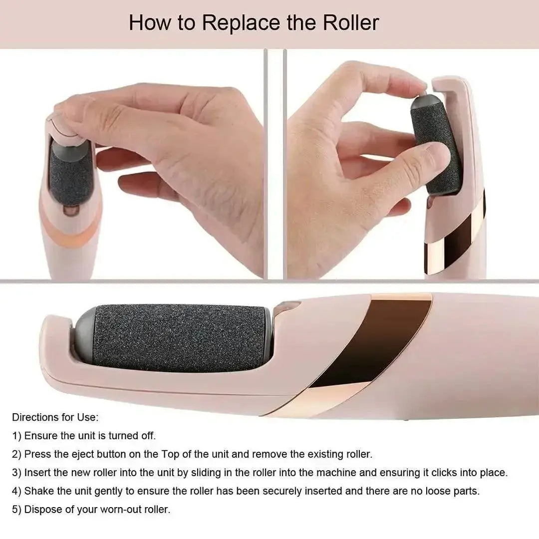 Electric Foot Exfoliator Pink USB Rechargeable ABS