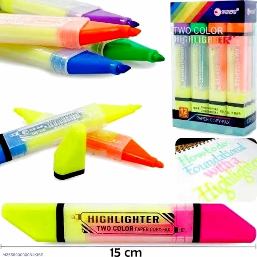 6 Pcs Neon Highlighter Set for Students & Professionals