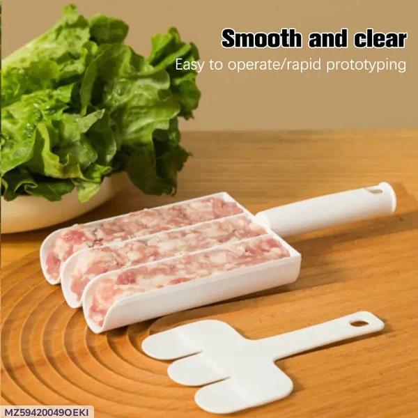 White Kabab Maker with 3-Section Mold ABS Plastic