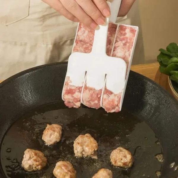 White Kabab Maker with 3-Section Mold ABS Plastic