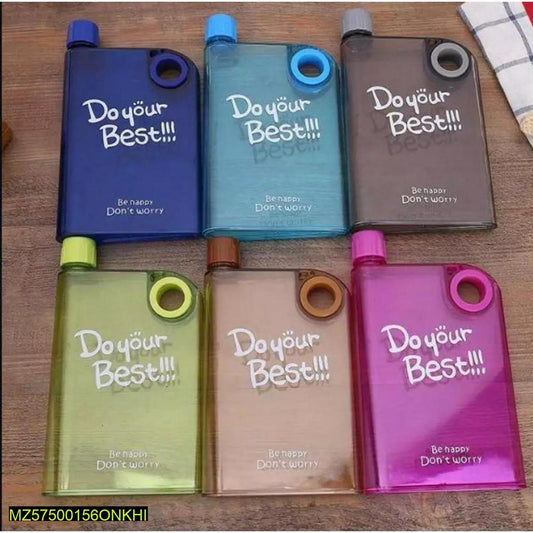 Ultra-Slim Notebook Water Bottle with Motivational Design