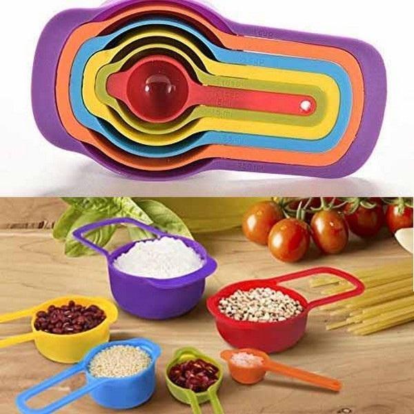 Rainbow Measuring Cups Set for Baking Cooking