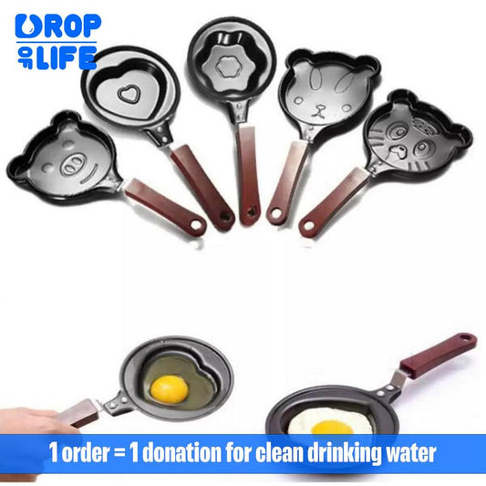Stainless Steel Mini Frying Pan 12cm Black Animal Design