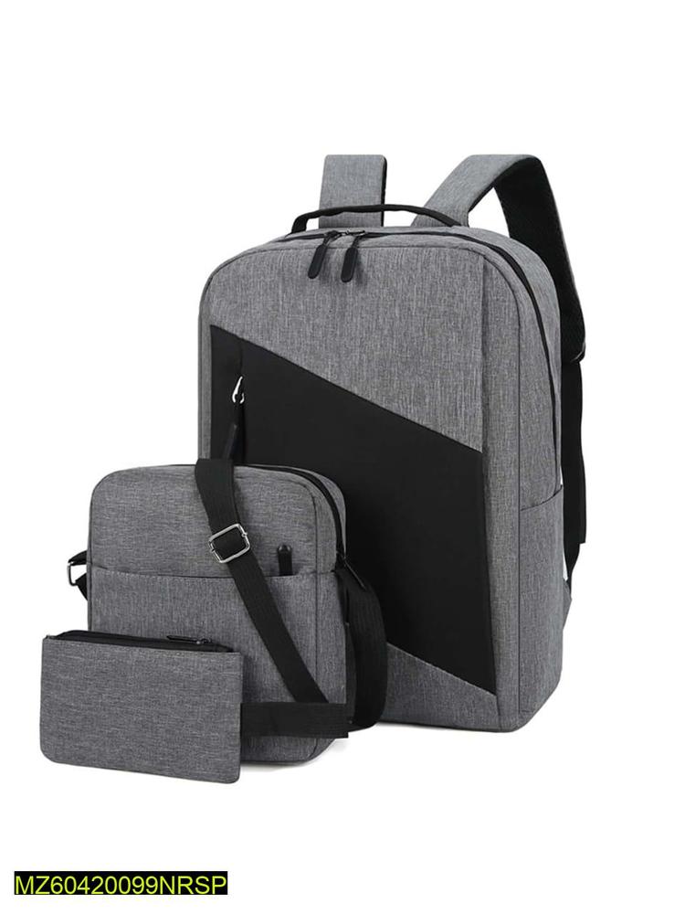Grey Nylon Laptop Bag Set of 3