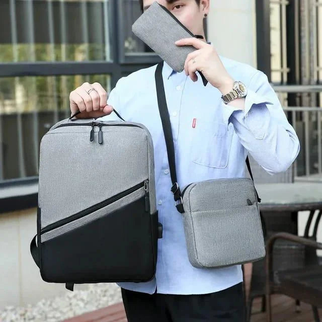 3 In 1 Laptop Bag With USB Port Backpack