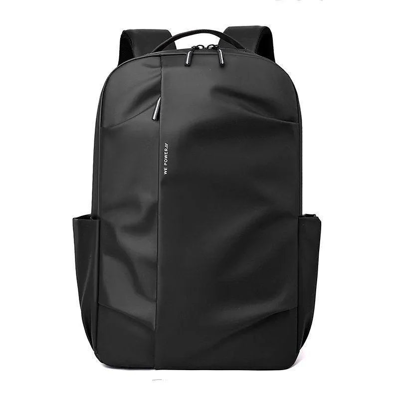 Men Black PU Leather Backpack 18" Daily Use