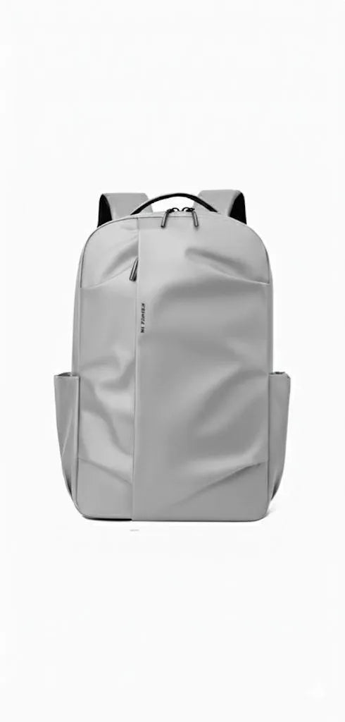 Men Black PU Leather Backpack 18" Daily Use