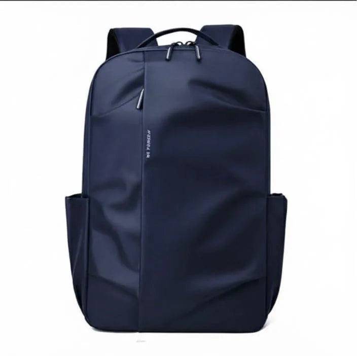 Men Black PU Leather Backpack 18" Daily Use