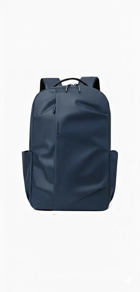 Men Black PU Leather Backpack 18" Daily Use