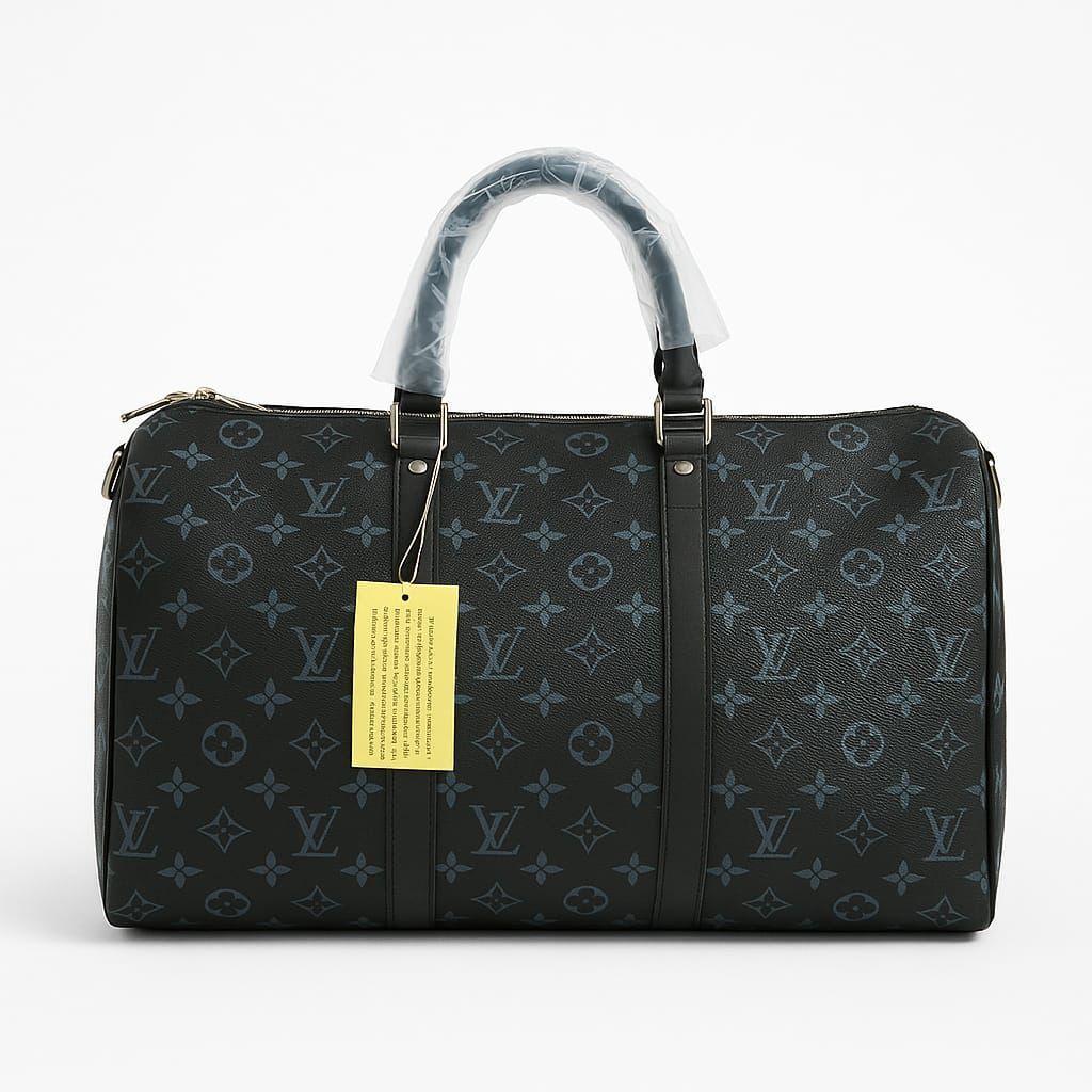 Brown Leather Duffle Bag 20" Multicolor Monogram