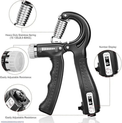 Countable Hand Gripper Adjustable Resistance Black