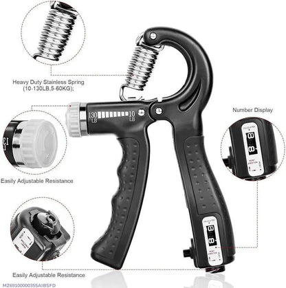 Countable Hand Gripper Adjustable Resistance Black