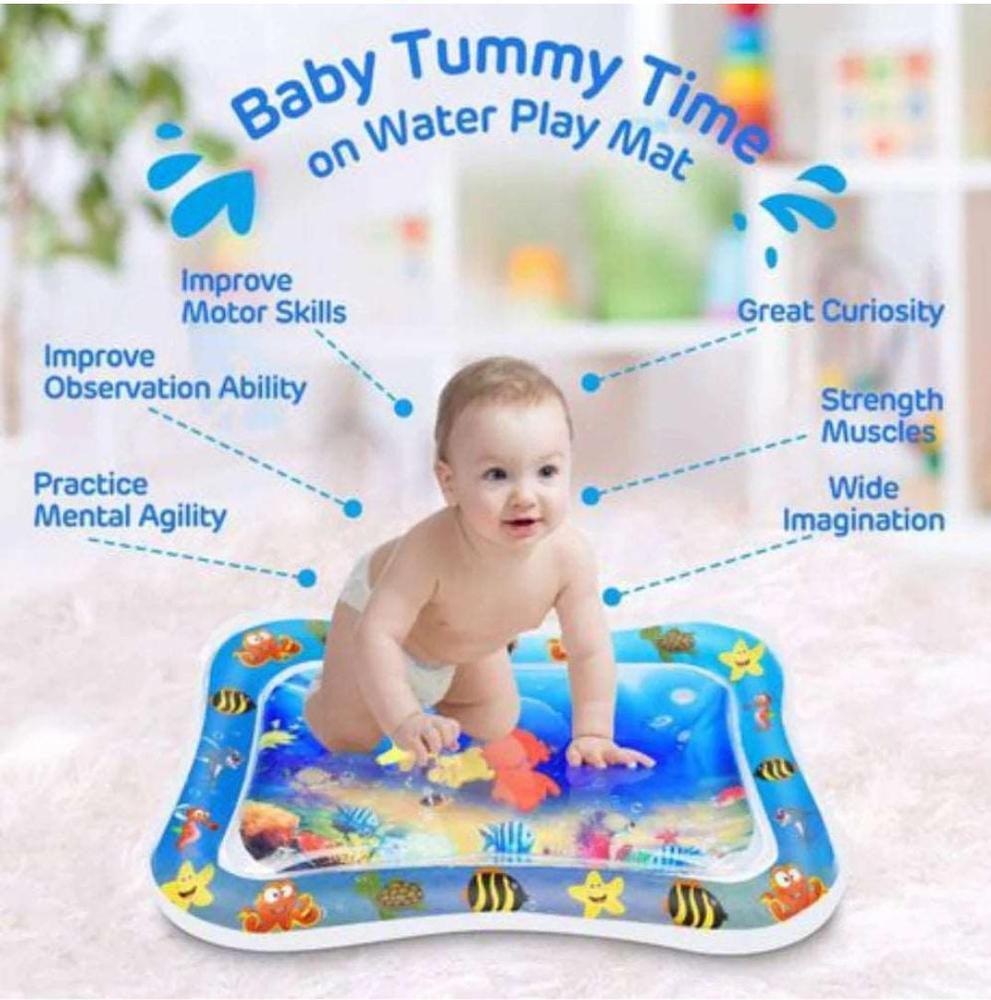 Blue Polyester Baby Tummy Time Mat for 3-36M
