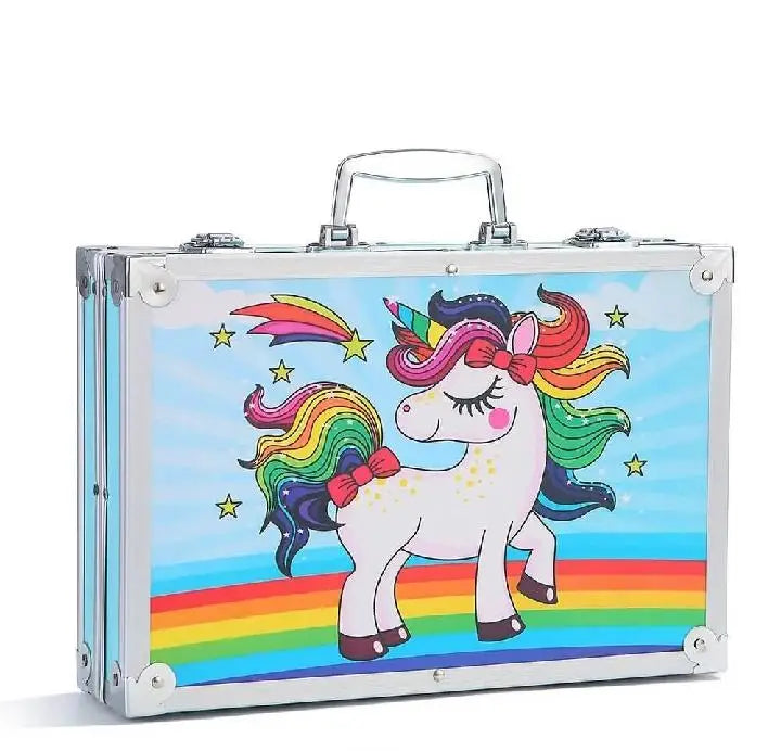 Unicorn-Themed Premium Kids Art Set 145 Pcs with Watercolor & Pencils - New